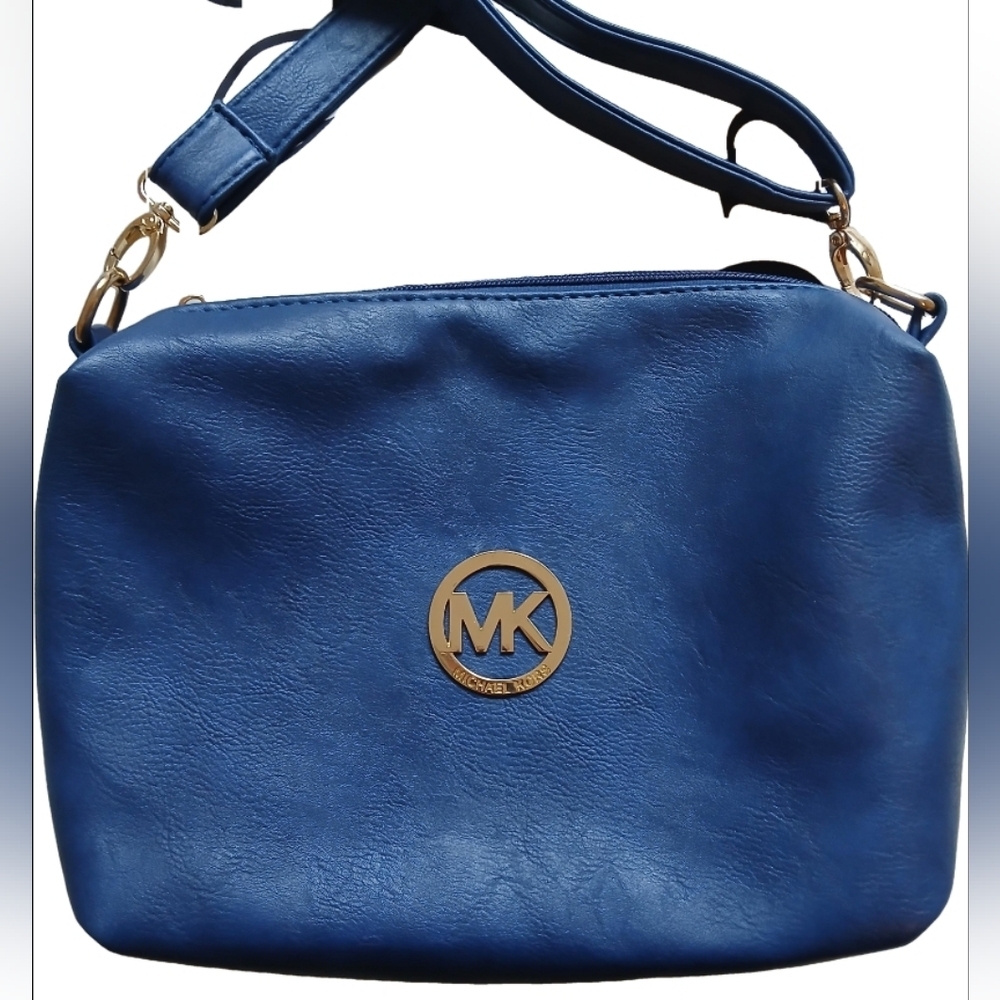 Navy Vegan Leather Michael Kors Crossbody Purse with Strap